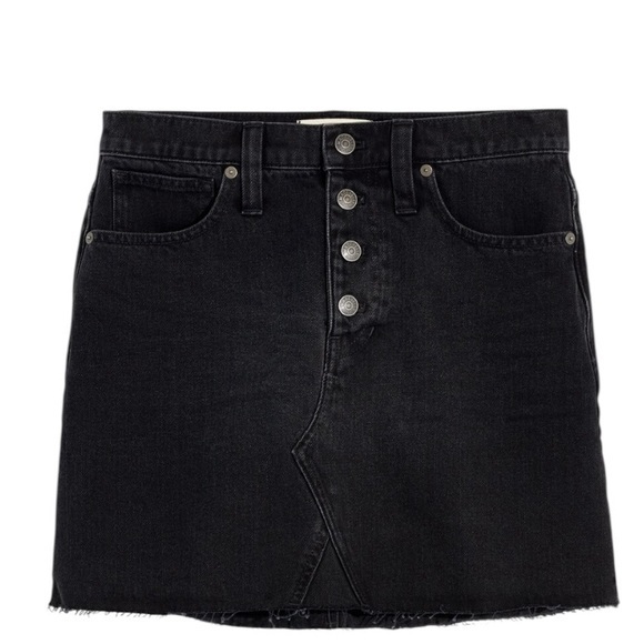Madewell Dresses & Skirts - Rigid Denim A-Line Mini Skirt in Lunar Wash: Button-Front Edition